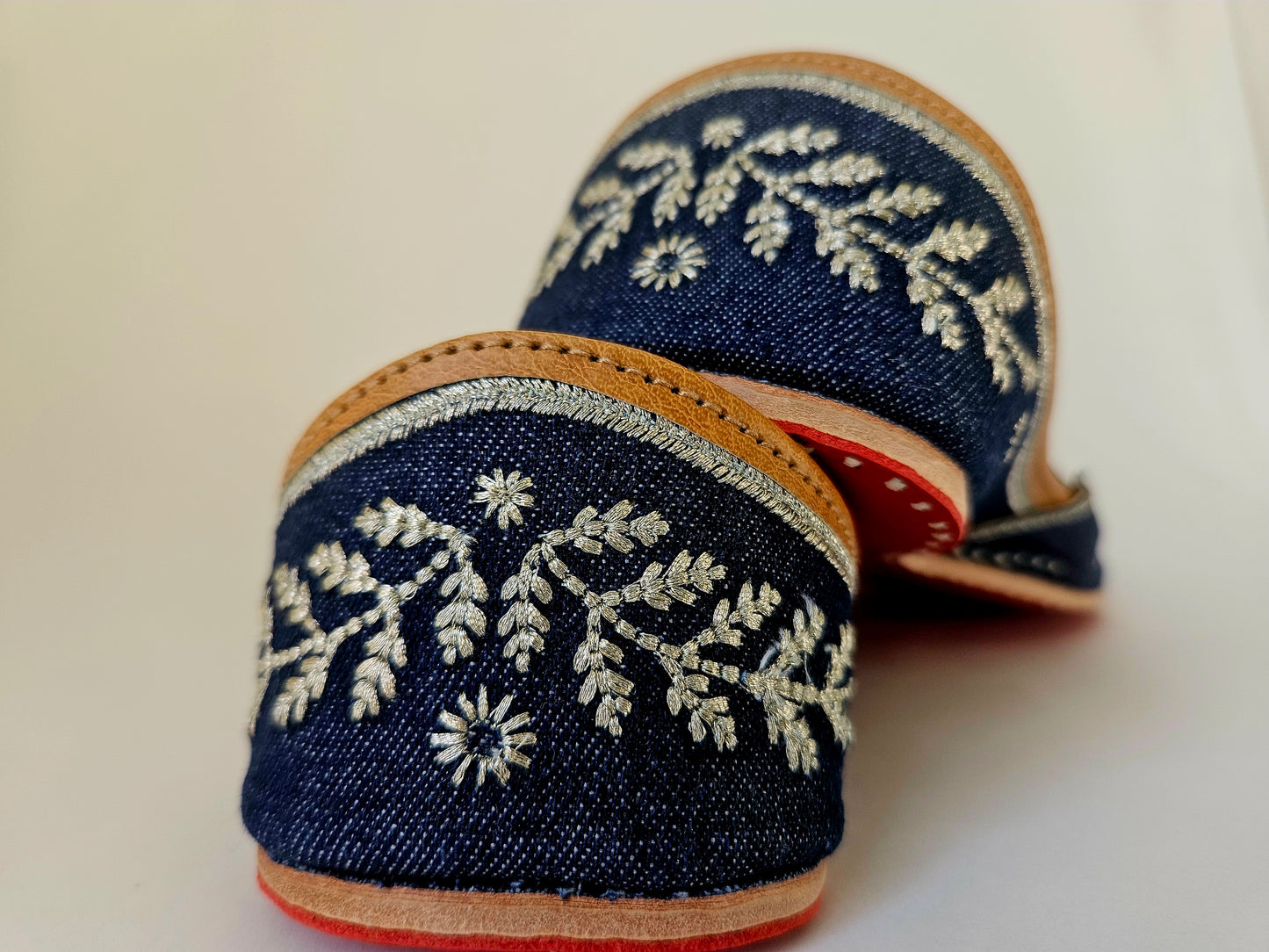 Taj Hand Embroidered Denim Podes