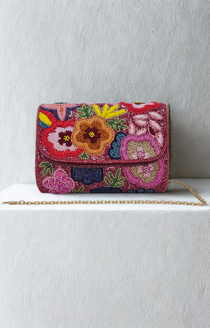 Rosa Beaded Floral Statement Clutch