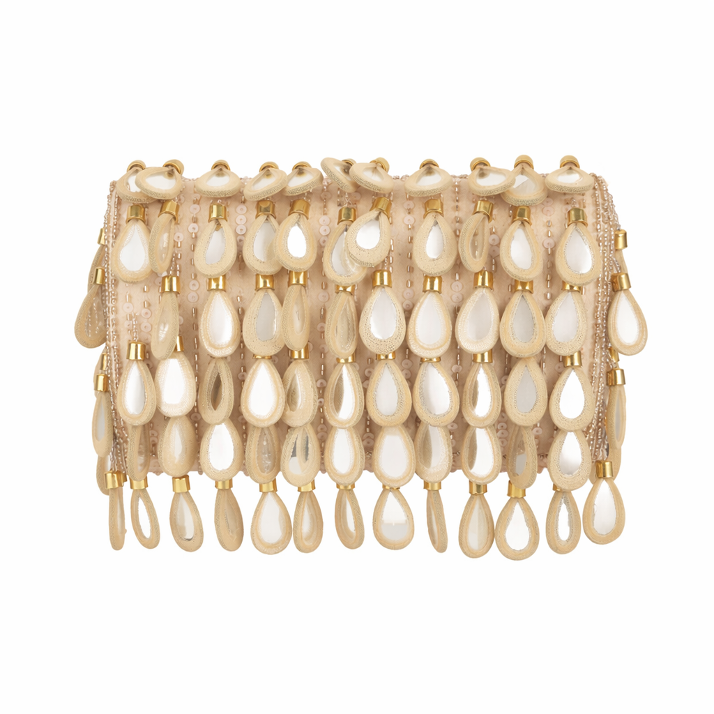 Noor Beige Handmade Statement Clutch