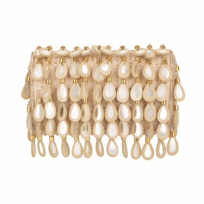 Noor Beige Handmade Statement Clutch