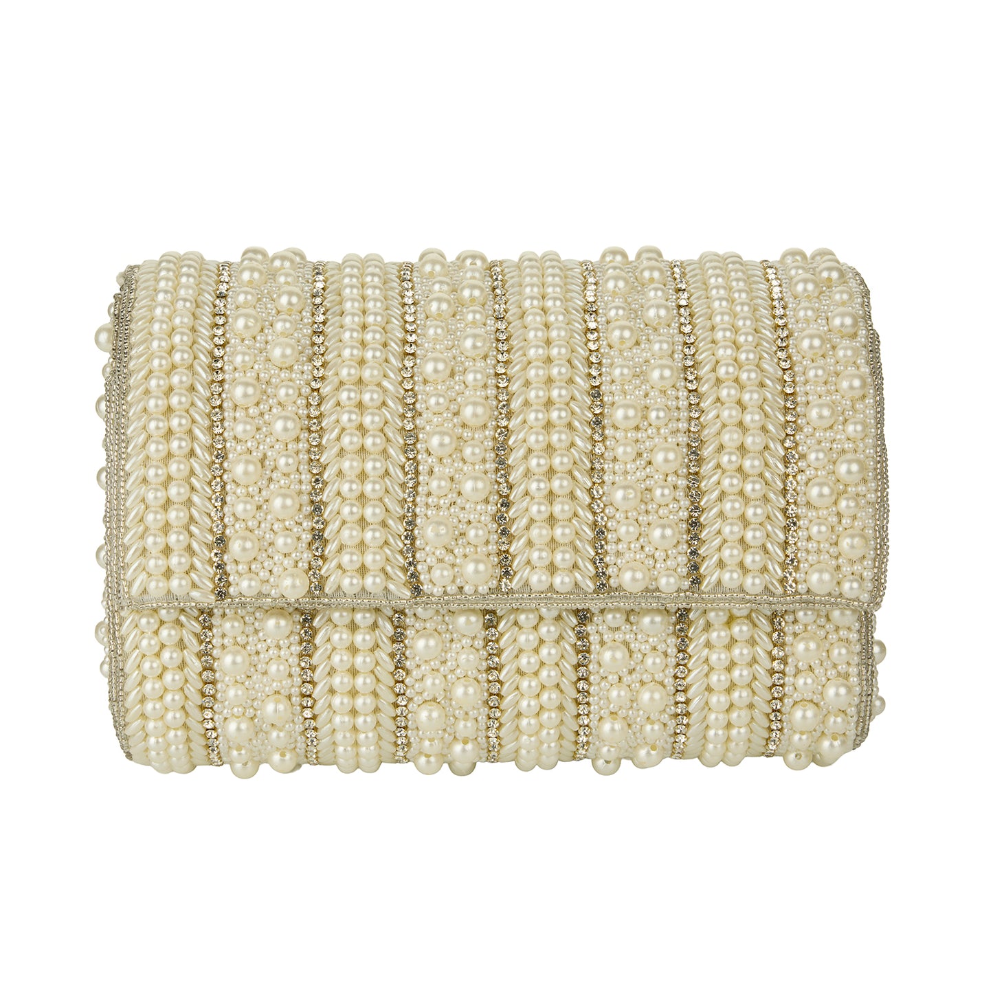 Audrey White Pearl Beaded Shoulder Bag