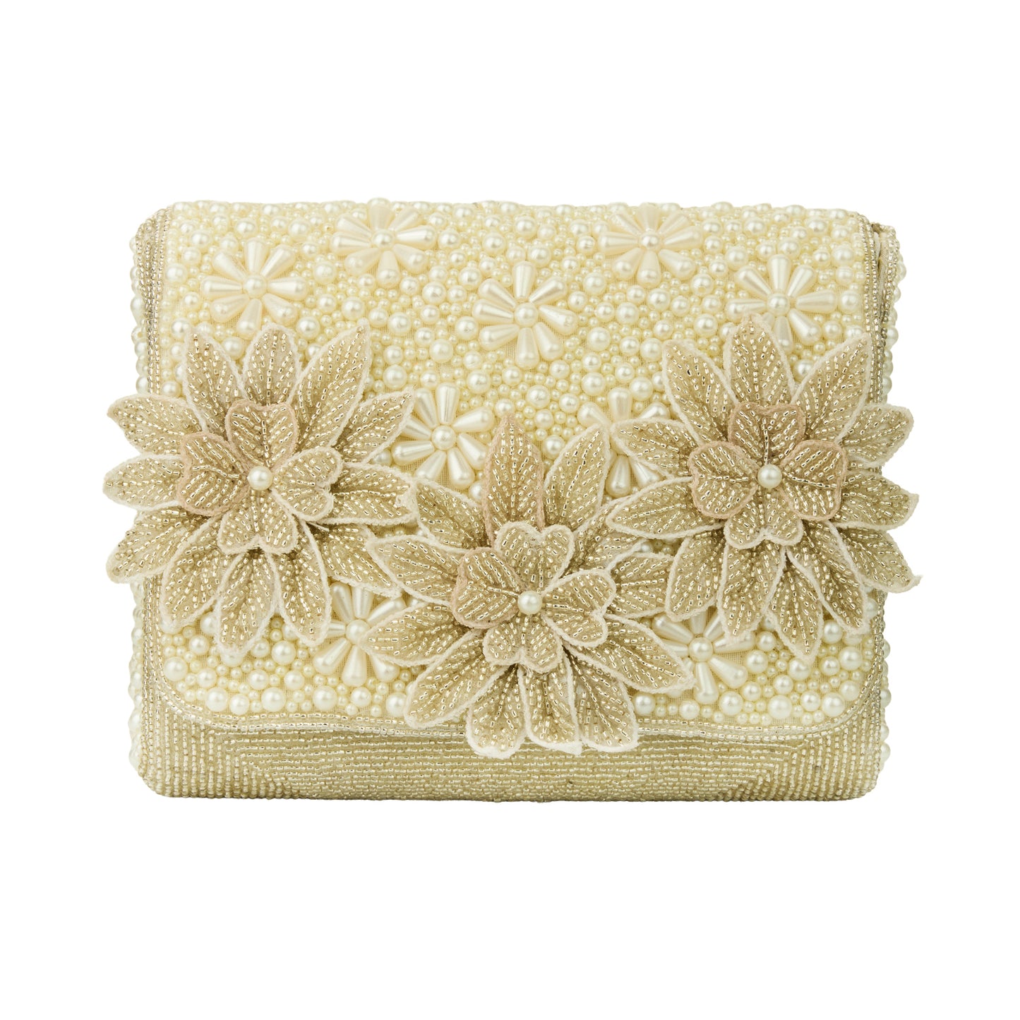Diana Ivory Pearl Beaded Floral Clutch