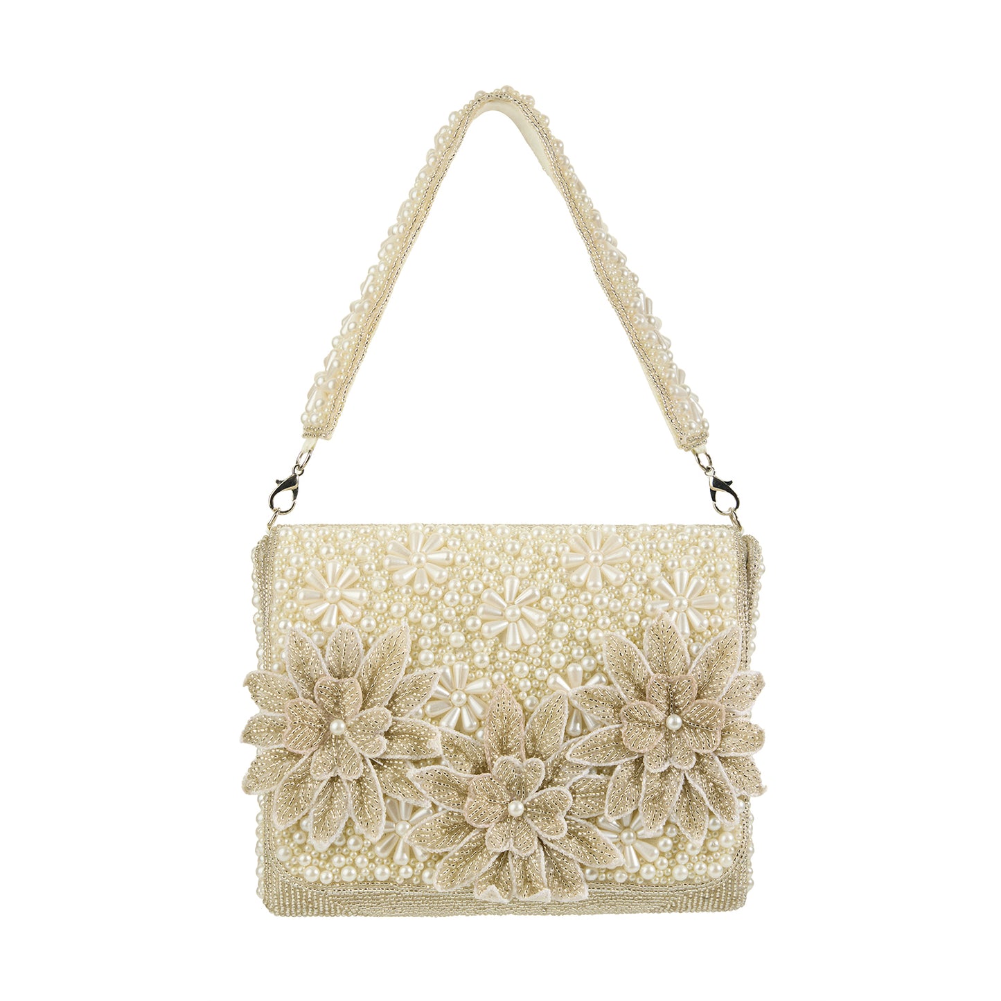 Diana Ivory Pearl Beaded Floral Clutch