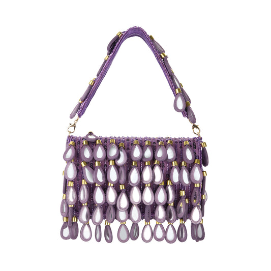 Purple Rain Beaded Shoulder Bag