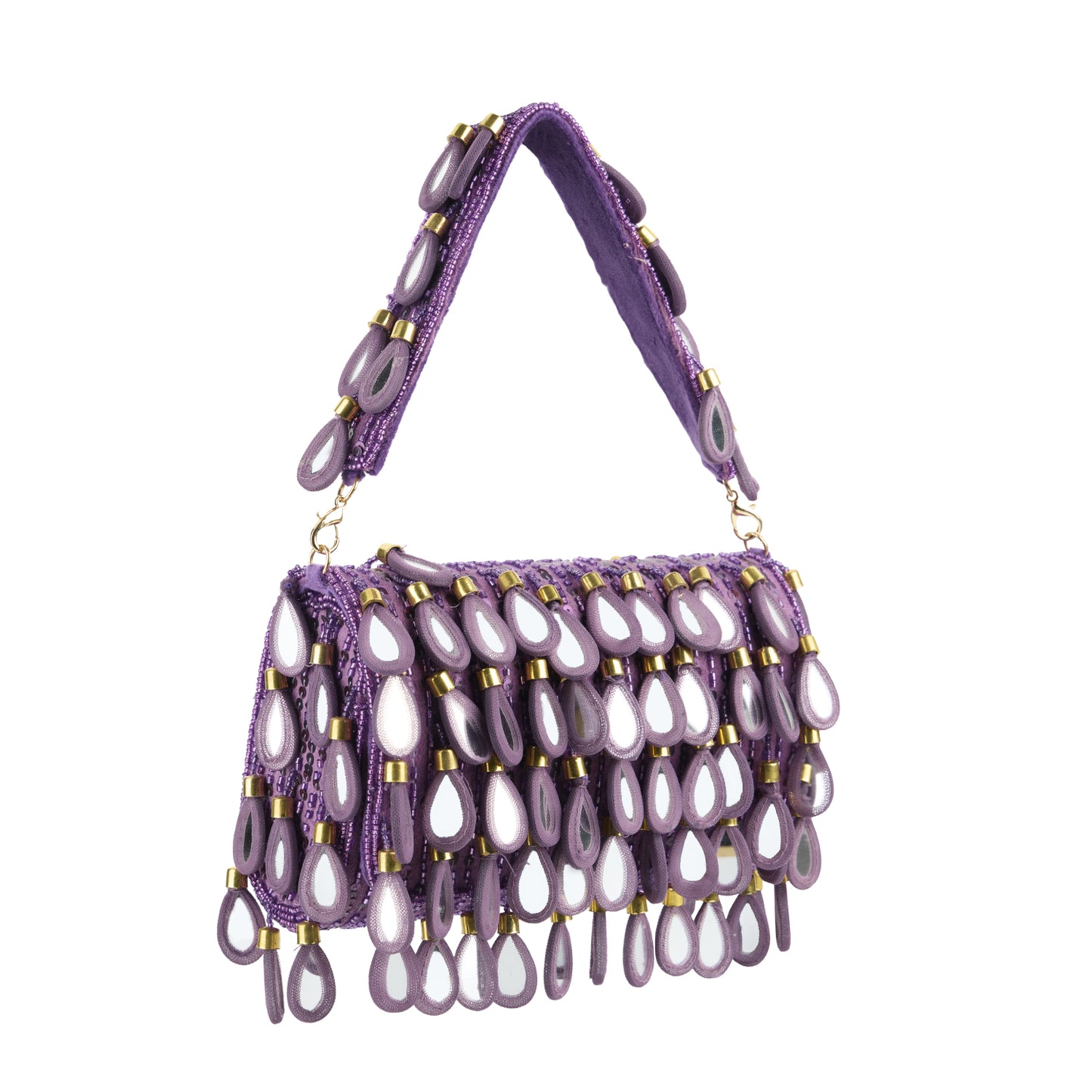 Purple Rain Beaded Shoulder Bag