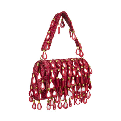 Shergil Bold Red Embroidered Bag