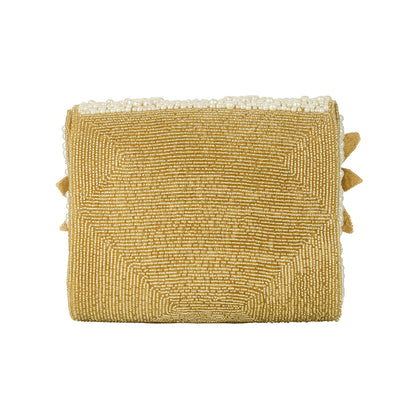 Sona Gold Beaded Floral Clutch