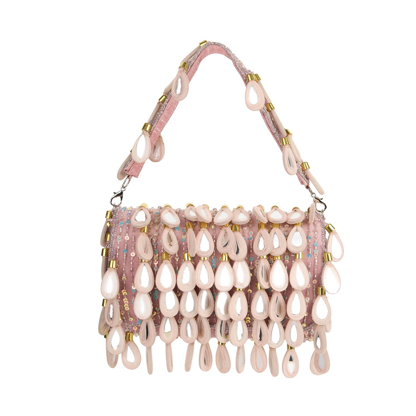 Taylor Pink Beaded Statement Shoulder Bag