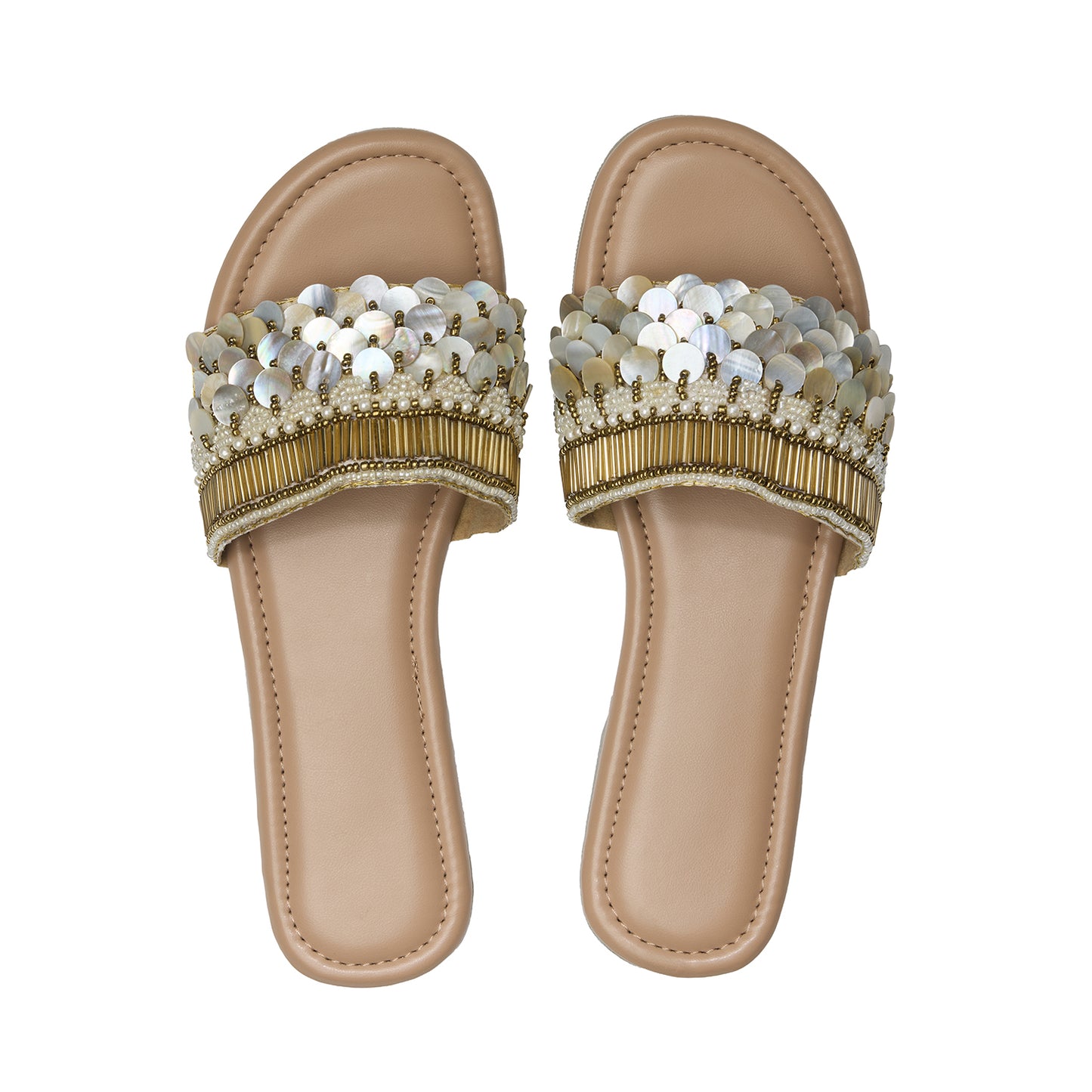 Mermaid Hand Embellished Slide Sandals