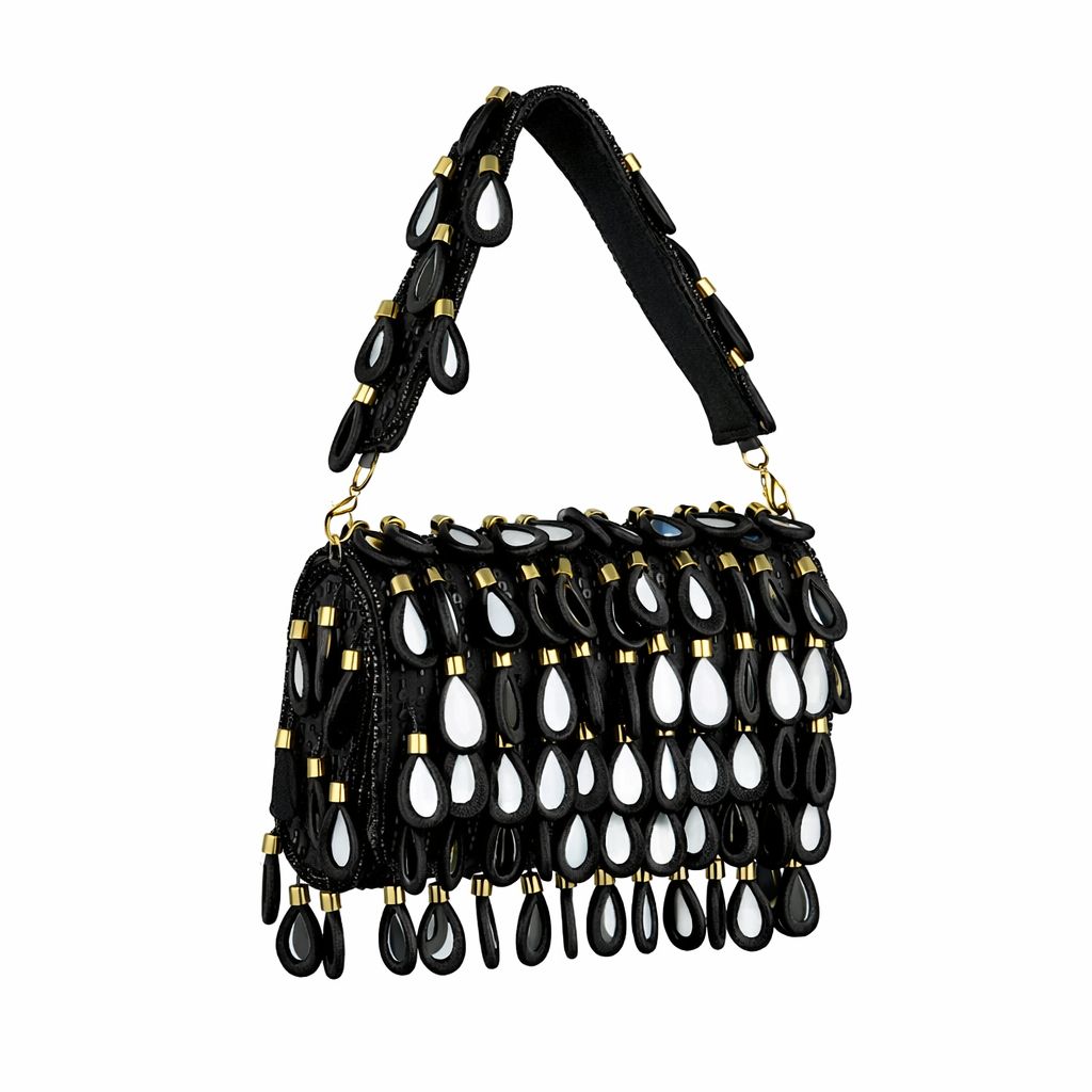 Maharani Black Beaded Shoulder Bag