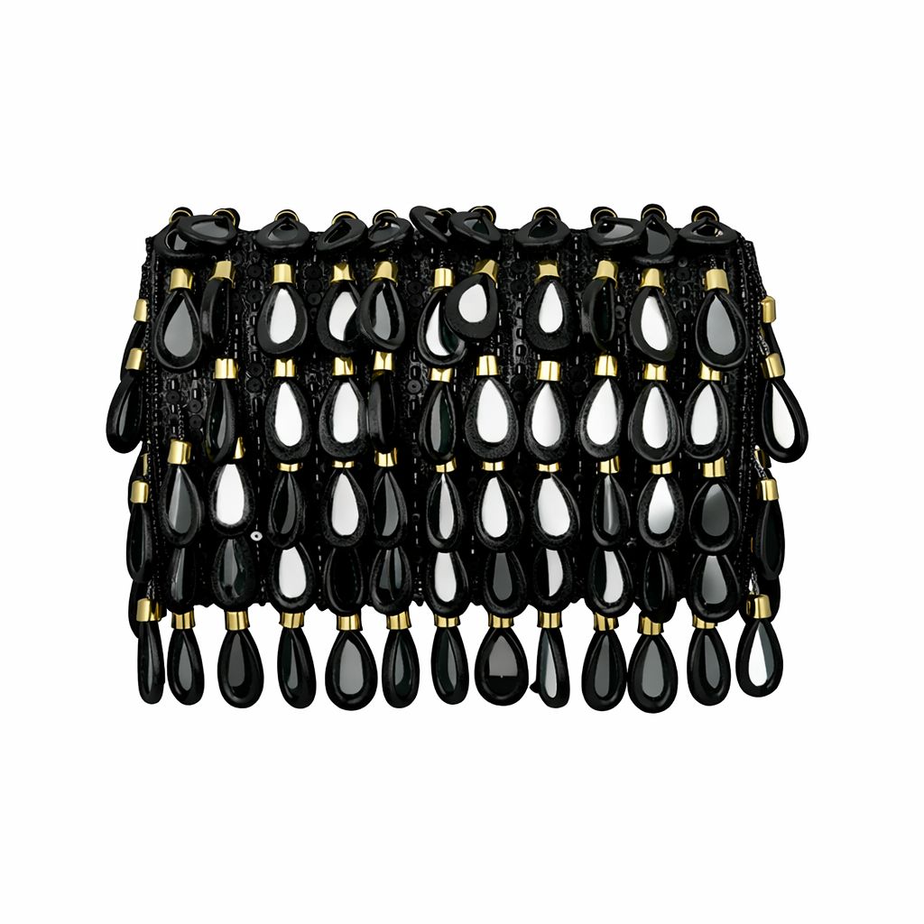 Maharani Black Beaded Shoulder Bag