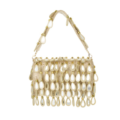 Noor Ivory Beaded Statement Clutch