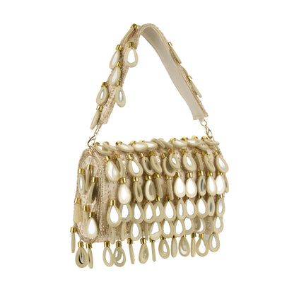 Noor Ivory Beaded Statement Clutch