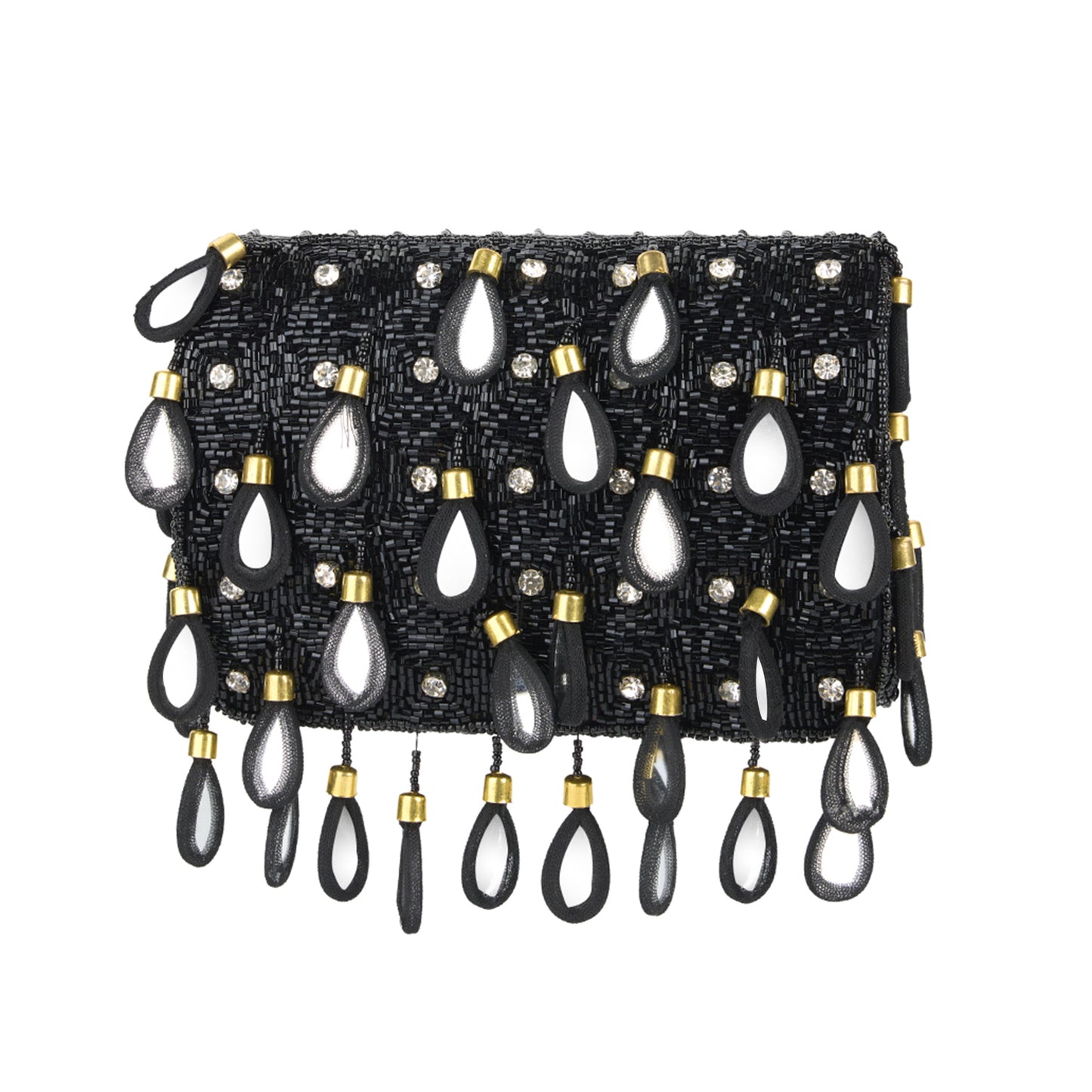 Maya Black Beaded Statement Clutch