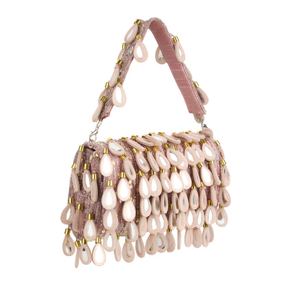 Taylor Pink Beaded Statement Shoulder Bag